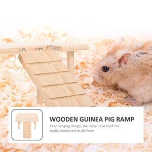 LUOZZY Decorative Chinchilla Toy Hamster Platform Wooden Guinea Pig Ramp (Small)