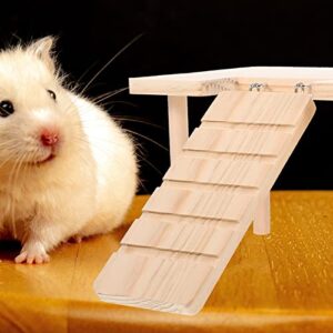 LUOZZY Decorative Chinchilla Toy Hamster Platform Wooden Guinea Pig Ramp (Small)