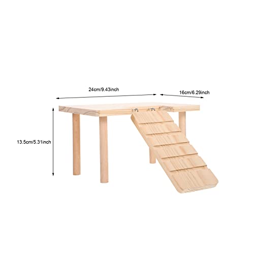 LUOZZY Decorative Chinchilla Toy Hamster Platform Wooden Guinea Pig Ramp (Small)