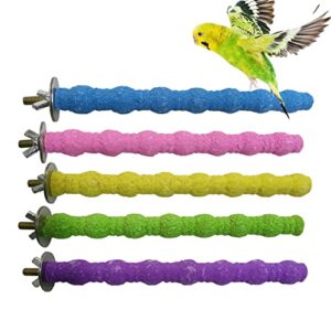 freiomyi bird perches stand natural wood parrots paw grinding stick cagestand toys rough-surfaced standing pole cage accessories for budgies, parakeet, cockatiels, lovebirds(random color)