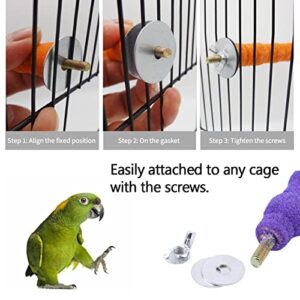 Freiomyi Bird Perches Stand Natural Wood Parrots Paw Grinding Stick Cagestand Toys Rough-surfaced Standing Pole Cage Accessories for Budgies, Parakeet, Cockatiels, Lovebirds(Random Color)