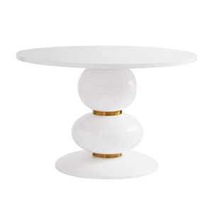 tov furniture arianna 48" round white dinette table