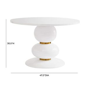TOV Furniture Arianna 48" Round White Dinette Table