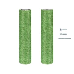 shengocase 2-pack cat tree replacement post 15.75" l, 2.75" Ø green cat scratching post replacement pole with m8 bolt