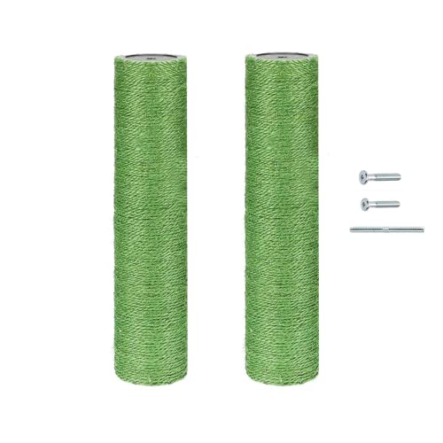 SHENGOCASE 2-Pack Cat Tree Replacement Post 15.75" L, 2.75" Ø Green Cat Scratching Post Replacement Pole with M8 Bolt