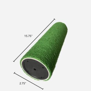 SHENGOCASE 2-Pack Cat Tree Replacement Post 15.75" L, 2.75" Ø Green Cat Scratching Post Replacement Pole with M8 Bolt