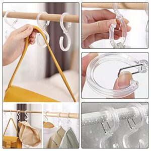 8 Pcs S Hooks Safety Buckle Hook Hanging Hooks for Hanging Pots and Pans Plants Clothes(Transparent)