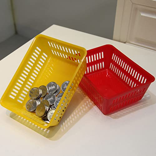 Toyvian Stackable Storage 10pcs Multipurpose Storage plastic wicker baskets decorative plastic storage bins with lids refrigerator basket plastic Basket Desktop Sundries Makeup Storage Organizer Box