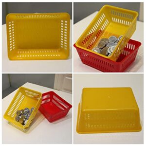 Toyvian Stackable Storage 10pcs Multipurpose Storage plastic wicker baskets decorative plastic storage bins with lids refrigerator basket plastic Basket Desktop Sundries Makeup Storage Organizer Box