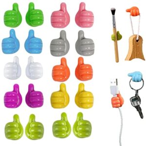 aunnow thumbs up wall hook-20 pcs silicone toothbrush holder self adhesive hooks for cable clips,shower razor holder for wall sticky hooks for kitchen bathroom home office storage