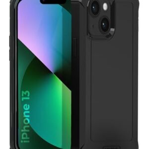 MOTIVE iPhone 13 Case, Heavy Duty Protective Case, Shockproof, Dustproof, Quad Layer Hard Protective Cover, Screen-Camera Bezel Protection, Black 6.1" | Bunker