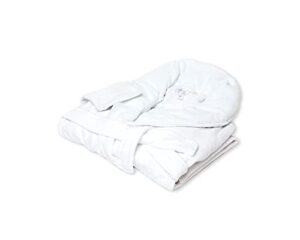 gravity blankets x modernist weighted terrycloth robe, unisex terrycloth robe, white / medium, warm bathroom robe, 3 pounds