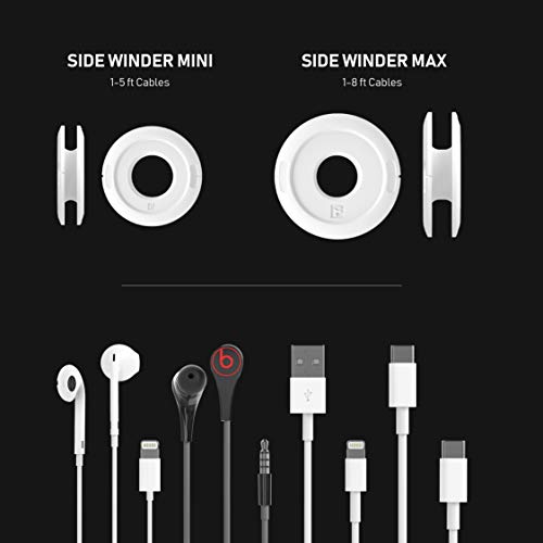 Fuse Side Winder Mini and Max Bundle Cord Winder for Headphones, Earbud and Charging Cable, Perfect for Wrapping Earbuds and Cords for Travel and at Home Organization