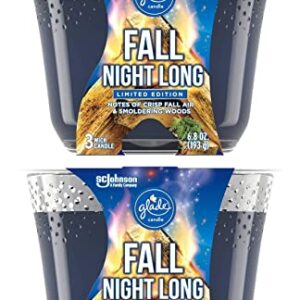 Glade Candle, Fragrance Candle Infused with Essential Oils, Air Freshener Candle, 3-Wick Candle (Fall Night Long)