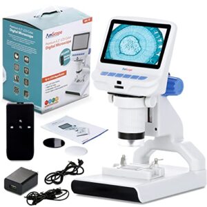 amscope - 4.3 inch premium 1080p hd portable lcd digital color microscope with dual-led illumination - dm140