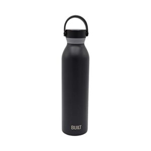 built 24 ounces cascade double wall vacuum insulated stainless steel bottle with twist lid with handle, black
