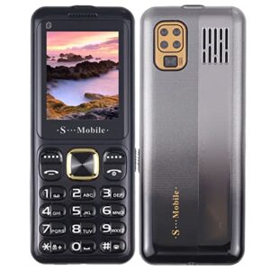 ashata w23 big button phone for seniors, ultra thin 2g mobile phone large button volume senior unlocked cell phone, 3 sim card slot, 2500mah, for elderly(black)