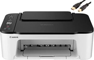 canon pixma ts3 series color inkjet printer, all-in-one wireless print copy scan, mobile printing, 4800 x 1200 dpi, 1.5'' lcd, with mtc printer cable white