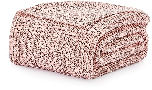 UGG 33816 Luna Cotton Throw Blanket Soft Washed Cotton Blankets Luxury Machine Washable Oversized Warm Accent Blanket for Home or Travel, 70 x 50-Inch, Quartz