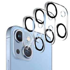 dengduoduo 【3 pack】 tempered glass camera lens protector for iphone 14 6.1" & iphone 14 plus 6.7", ultra hd, 9h hardness, anti-scratch, case friendly, easy to install [no affect on night shots]