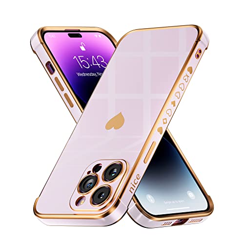 Jmltech Designed for iPhone 14 Pro Max Case Silicone for Women Girls Cute Design Soft Silicone Camera Protection Protective Lovely Heart Phone Cases for iPhone 14 Pro Max 6.7" (Black)