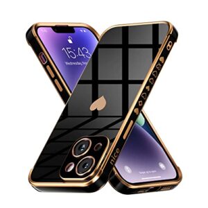 Jmltech Designed for iPhone 14 Pro Max Case Silicone for Women Girls Cute Design Soft Silicone Camera Protection Protective Lovely Heart Phone Cases for iPhone 14 Pro Max 6.7" (Black)