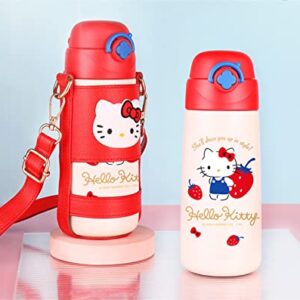 Hello Kitty Stainless Steel Insulated Water Bottle with Bag White 500ml