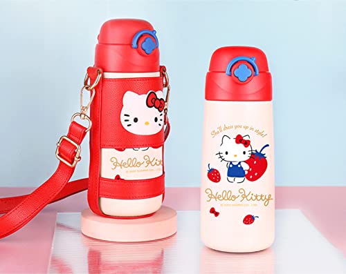 Hello Kitty Stainless Steel Insulated Water Bottle with Bag White 500ml