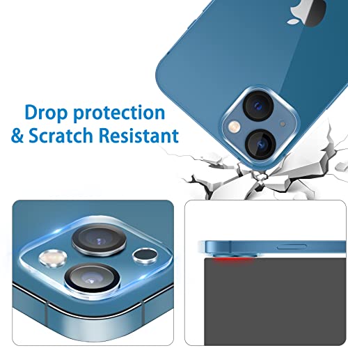 Dengduoduo 【3 Pack】 Tempered Glass Camera Lens Protector for iPhone 13 6.1" & iPhone 13 Mini 5.4", Ultra HD, 9H Hardness, Anti-Scratch, Case Friendly, Easy to Install [No Affect on Night Shots]