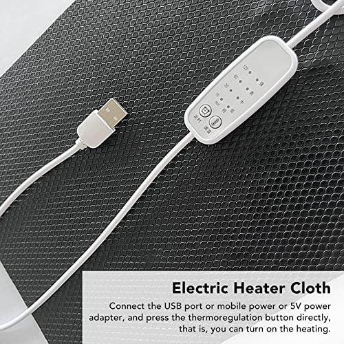 DC5V Temperature Regulating Heating Pad, Waterproof 4 Gear USB Power Electric Heating Pad Electric Cloth Heater(10x20cm/3.94x7.87in)