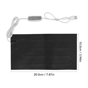 DC5V Temperature Regulating Heating Pad, Waterproof 4 Gear USB Power Electric Heating Pad Electric Cloth Heater(10x20cm/3.94x7.87in)