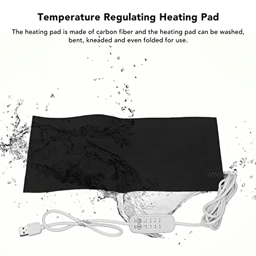 DC5V Temperature Regulating Heating Pad, Waterproof 4 Gear USB Power Electric Heating Pad Electric Cloth Heater(10x20cm/3.94x7.87in)