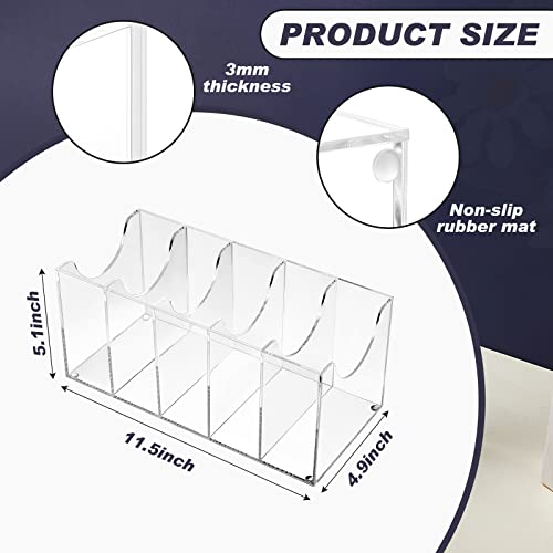 Juexica 2 Pieces Belt Organizer Clear Acrylic Storage Holder 5 Compartments Display Case Bow Tie Container for Men Closet Watch Jewelry Cosmetics Makeup