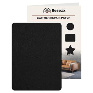 besezx leather repair patch,leather patches,8x11 inch,and get 3 additional patches,self-adhesive,multi color,can be used for sofa, car seat, handbag, jacket, leather products (black)
