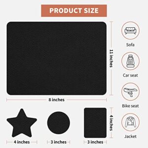 Besezx Leather Repair Patch,Leather Patches,8X11 inch,and Get 3 Additional Patches,Self-Adhesive,Multi Color,Can be Used for Sofa, Car Seat, Handbag, Jacket, Leather Products (Black)