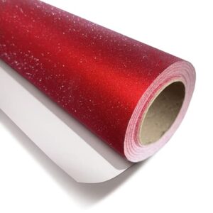 blavermant wrapping paper red glitter mini roll - 17" x 50 ft - solid color paper perfect for wedding, birthday, christmas, baby shower