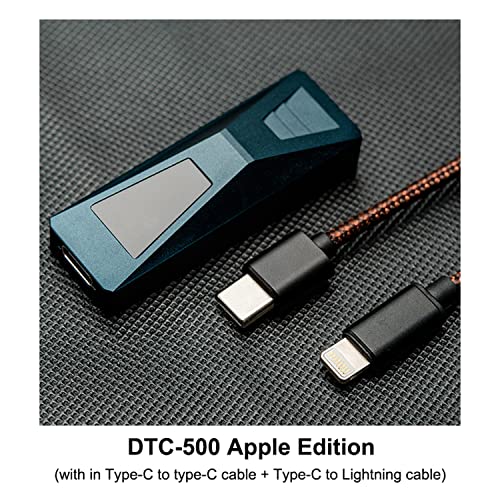 DUNU DTC 500 Portable USB DAC & AMP, Headphone Amplifier with Type-C to 3.5/4.4mm Outputs (Lightninng Edition)