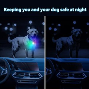 Dog Collar Lights for Night Time, 4 Modes Dog Collar Light Rechargeable Led Light for Dog Collar, IP68 Waterproof Dog Light for Night Walking, Safety Dog Collar Lights for Night Time Clip On (Black)