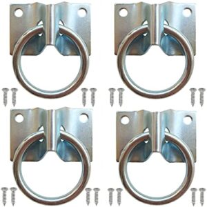 SUKEYME Cross Tie Ring for Horses, Block Tie Ring for Horse Stall/Stable, Tie Down Horse Barn Supplies (4 Pack)