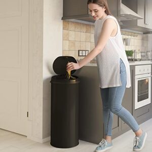 iTouchless 13 Gallon Automatic Trash Can with Odor Control System – Black Round Kitchen Sensor Garbage Bin for Kitchen or Office & AC Power Adapter for Automatic Sensor Trash Cans