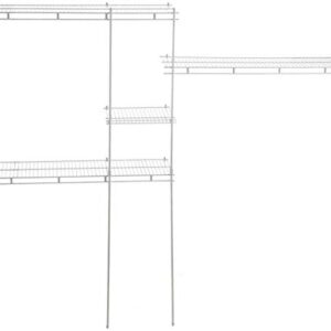 ClosetMaid 1628 Closet Organizer Kit, 5-Foot to 8-Foot, White & 2087 ShelfTrack 2ft. to 4ft. Adjustable Closet Organizer Kit, White