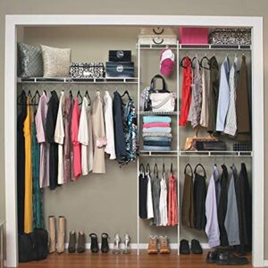 ClosetMaid 1628 Closet Organizer Kit, 5-Foot to 8-Foot, White & 2087 ShelfTrack 2ft. to 4ft. Adjustable Closet Organizer Kit, White