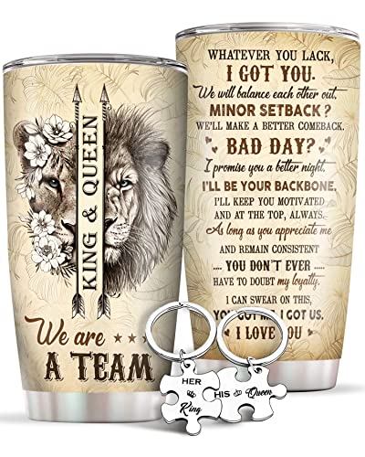 365FURY Gifts For Wife - Couples Gifts For Wife, Her, Girlfriend - Mothers Day, Valentines Day Gift for Wife - Christmas Present Idea Gift Sets For Her Couple Keychain & 20Oz Tumbler