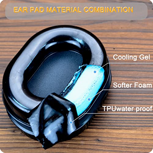 H10-60 H10-20 Cooling Gel Ear Pads - defean Replacement Ear Cushion Cover Cushion Compatible with ATH M50X / HyperX Cloud 1 & 2 / SteelSeries Arctis 3/5 / 7 / 9X & Pro/Stealth 600 & 7506 V6