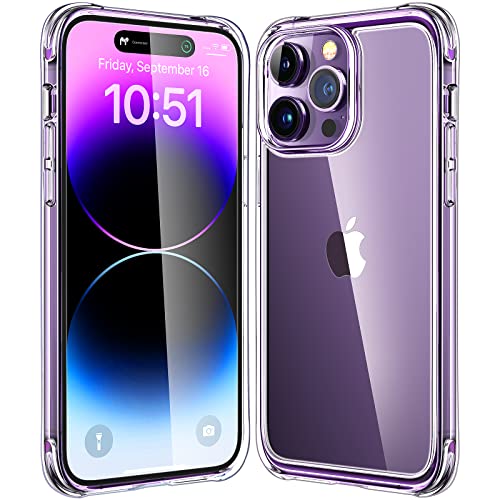 Mkeke for iPhone 14 Pro Case Clear, [Military Grade Protection] [Not Yellowing] Shockproof Phone Case for Apple iPhone 14 Pro 2022