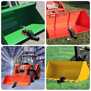 RbhAuto Clamp on Trailer Hitch Receiver, Upgraded Non-Slip 2" Ball Mount Adapter for Tractor Bucket Kubota Deere Bobcat