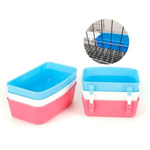 amzsylv rabbit feeder waterer chicken guinea pig cage bowl food water hanging watering container feeding dish coop cup treats drinker for pigeon dove puppy cat bird bath basin hamster bed (pack of 3)