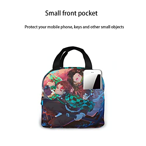 LWLESDC Reusable Lunch Bag For Girls Boys, Anime Insulated Lunch Box Thermal Portable Lunch Bag Cooler Tote Bag With Pocket