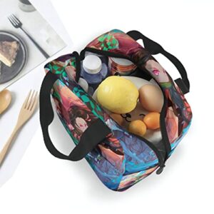 LWLESDC Reusable Lunch Bag For Girls Boys, Anime Insulated Lunch Box Thermal Portable Lunch Bag Cooler Tote Bag With Pocket