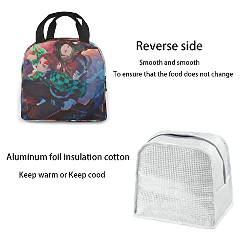 LWLESDC Reusable Lunch Bag For Girls Boys, Anime Insulated Lunch Box Thermal Portable Lunch Bag Cooler Tote Bag With Pocket